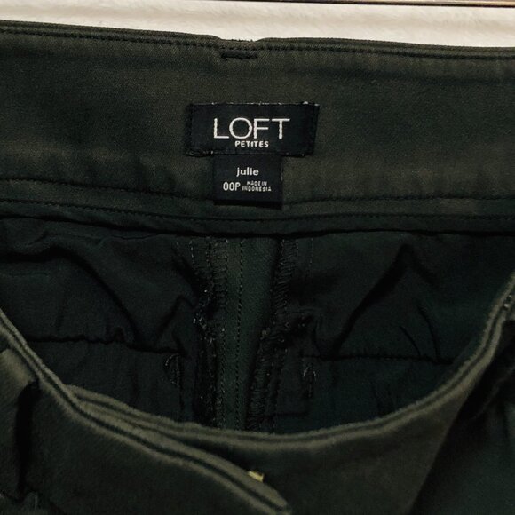 LOFT Petite Dark Olive Green Skinny Ankle Pants - Picture 3 of 12